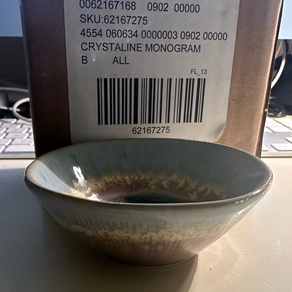 Anthropologie NWT Crystalline Monogram Letter “B” Trinket Dish / Bowl Ceramic - Picture 5 of 5